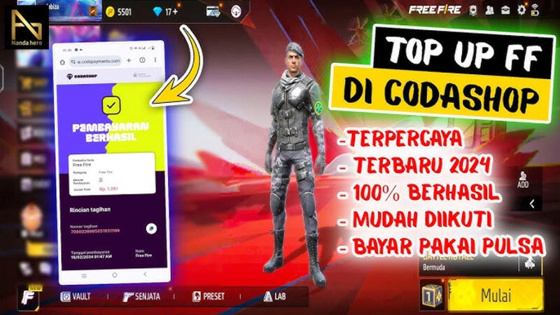 cara top up free fire di shopee